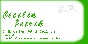 cecilia petrik business card